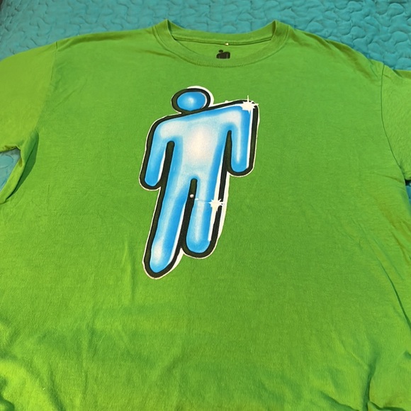 Billie Eilish Blohsh Graphic Shirt Size M Blue Logo Lash Music BILLIEEILISH - Picture 4 of 7